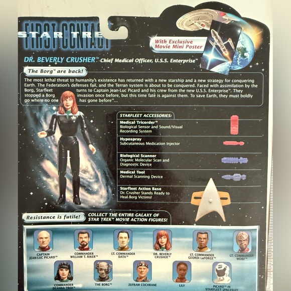 1996 Star Trek First Contact Dr Beverly Crusher Chef Medical Officer Figure - Picture 8 of 12